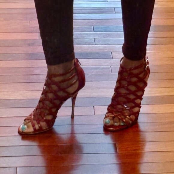 NEW! Macy's INC Fire Red 4" Strappy Heels - Size 7M - Picture 11 of 15